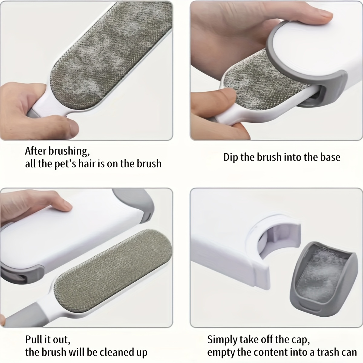 2pcs lint remover for clothes dust and hair removal brush with storage box reusable electrostatic pet hair grip hair remover tool for clothing no power needed plastic handle portable and convenient to store Product details 5