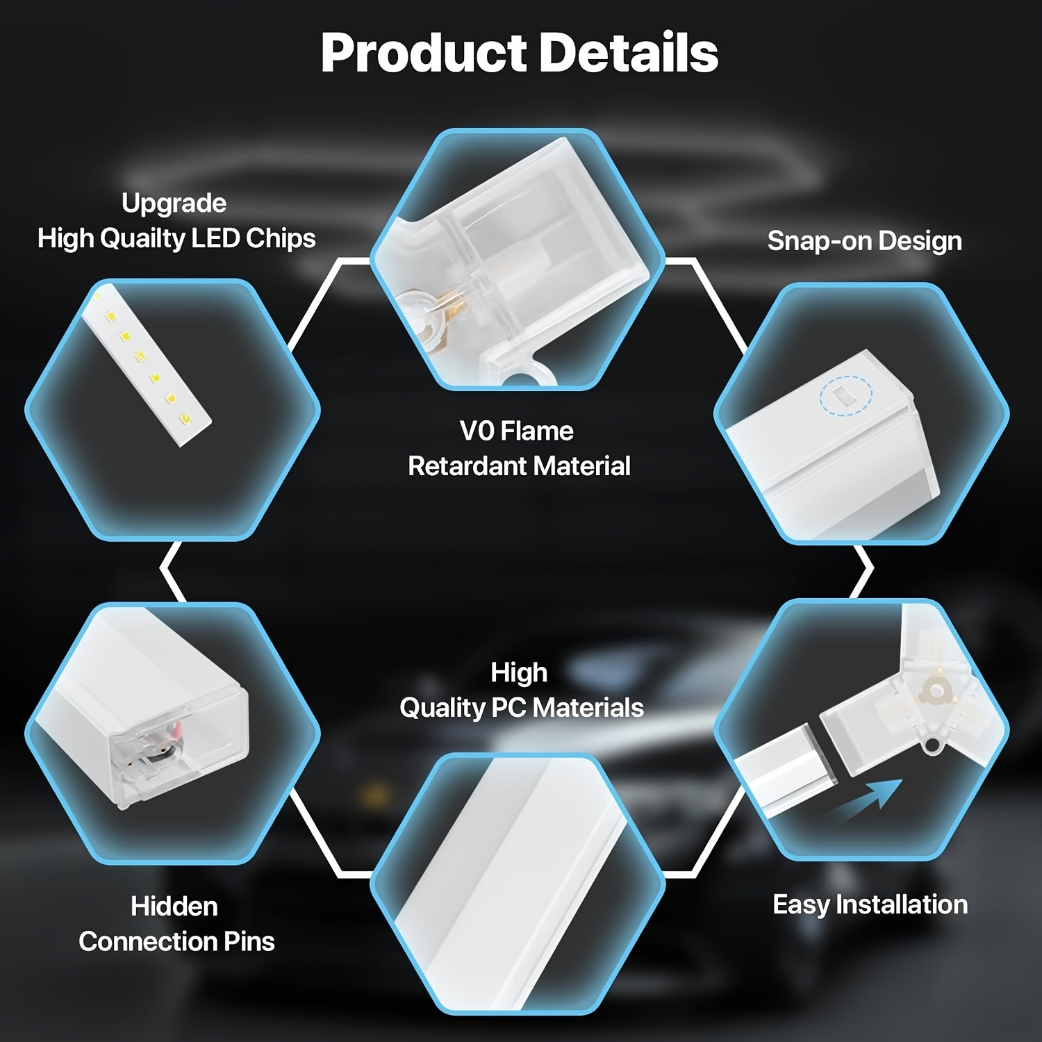 hexagon led light panel   diy design for   salon   saving modern lighting Product details 6