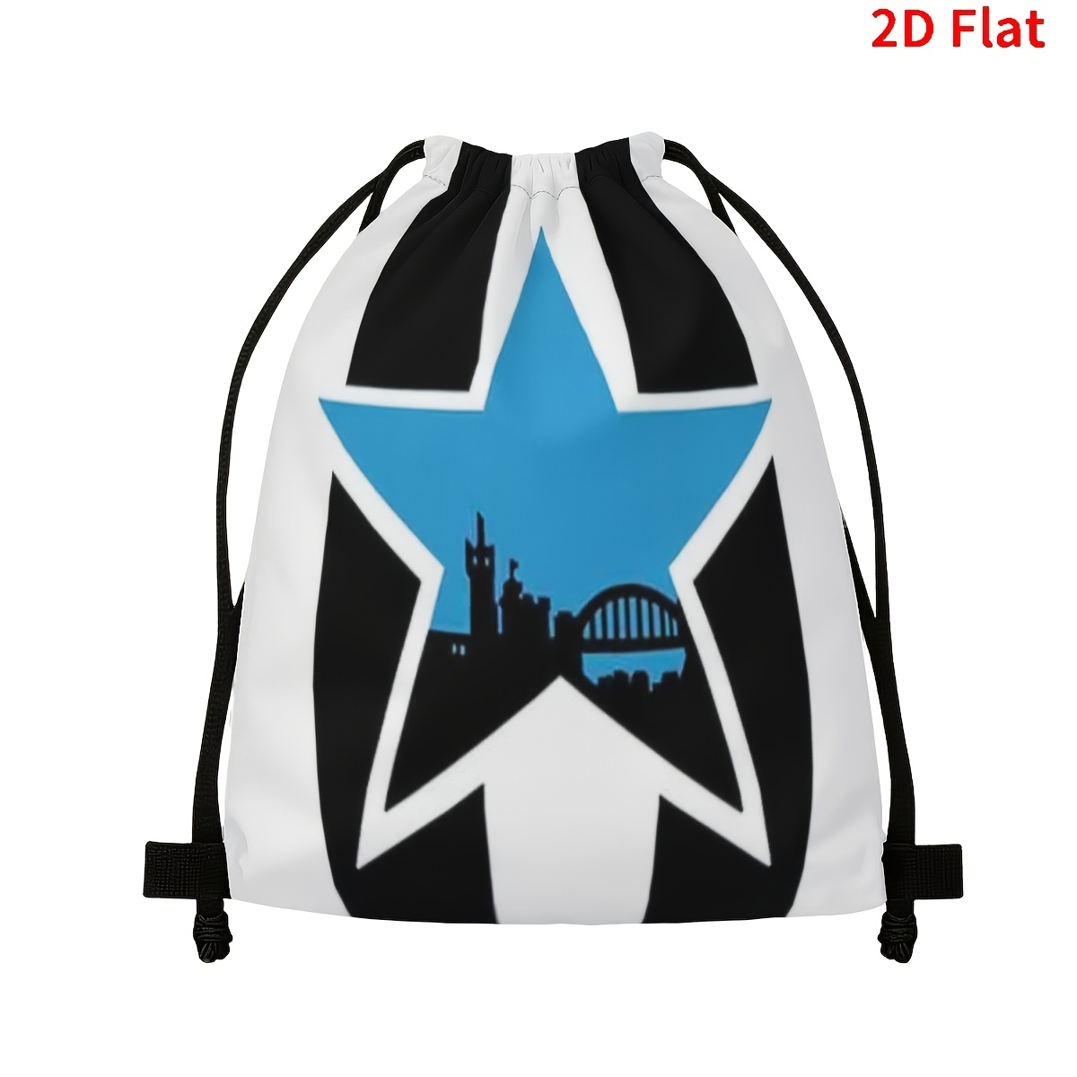 TEMU Newcastle Drawstring Bag - 1pc, Designed As A Printed Drawstring Backpack, Ideal For Gym Use, Travel, And Casual , A Functional Sports Bag