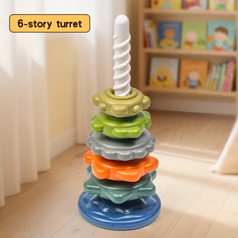 Rainbow Spinning Stacking Toy, Colorful Ring Stacker For And Toddlers, Learning Tower, Christmas Gift For Kids, Cool Toy, Easter Gift