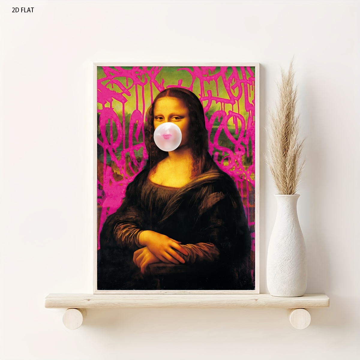 TEMU 2d Flat, 2d Flat, 1pc Wall Art Featuring The , Decorating Bedrooms, Living Rooms, , Bathrooms, Or Study Areas. This Colorful Oil Painting Print
