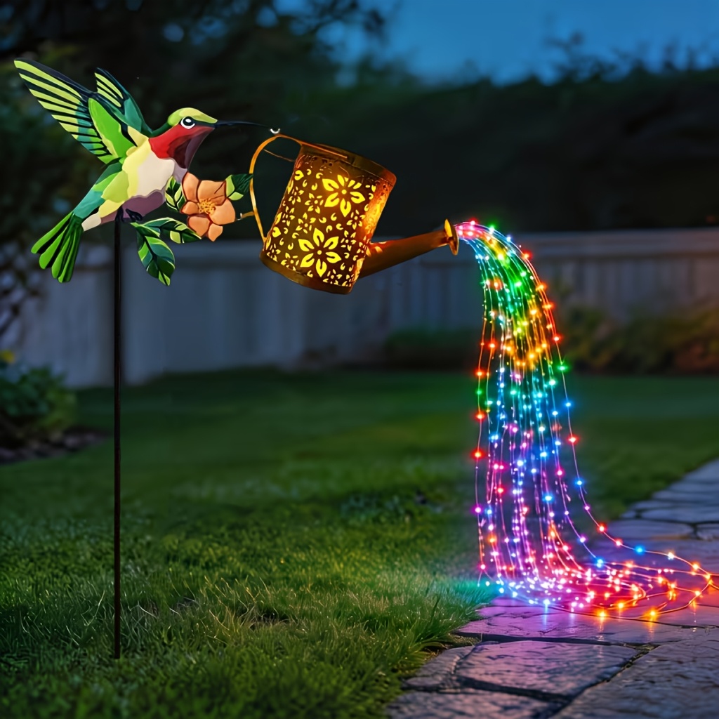Image of Green Hummingbird Courtyard Solar Statue Light, Ip44 Outdoor Decorative Warm/colored Lantern, Cute Hanging Garden Lantern Chandelier, Suitable For Courtyard, Lawn, Holiday Decoration, Best Gift For