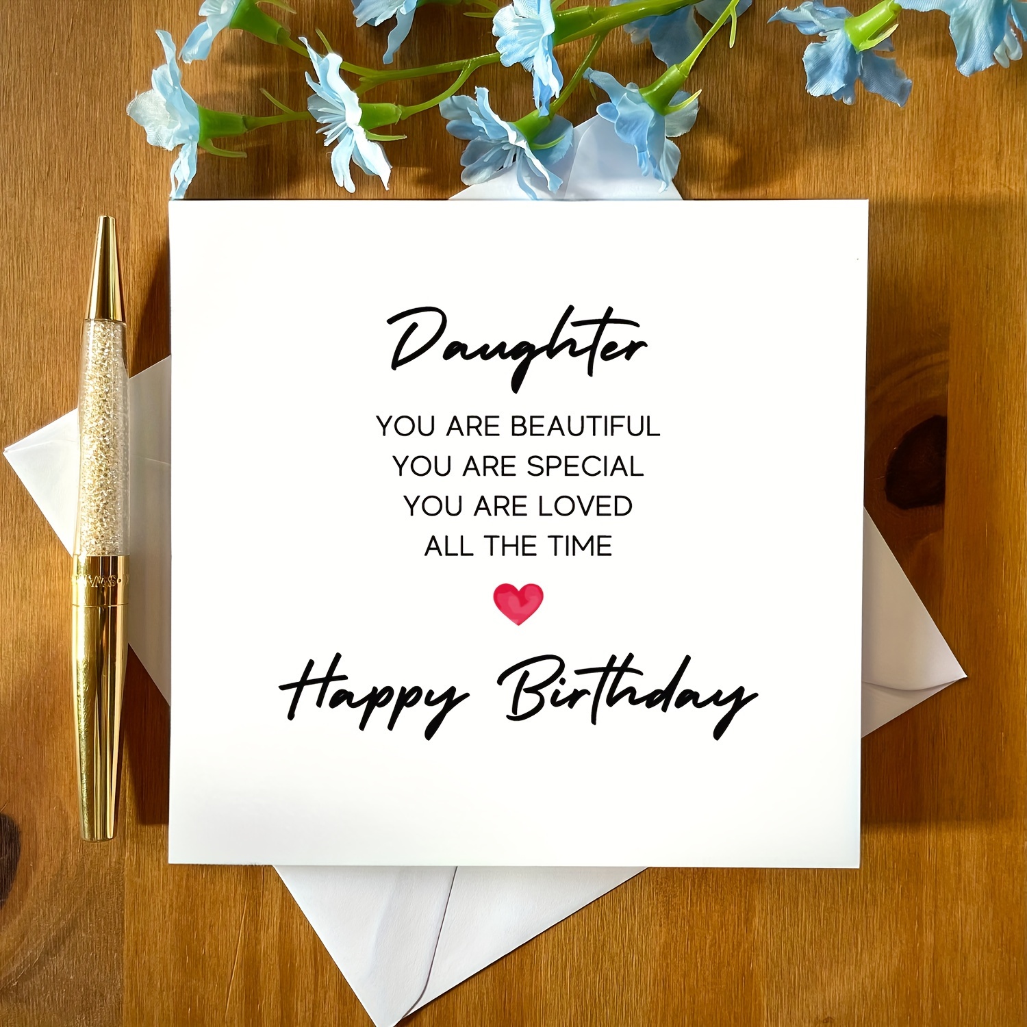 

Daughter Birthday Card With Envelope - Any Occasion, High-quality Paper Greeting Card