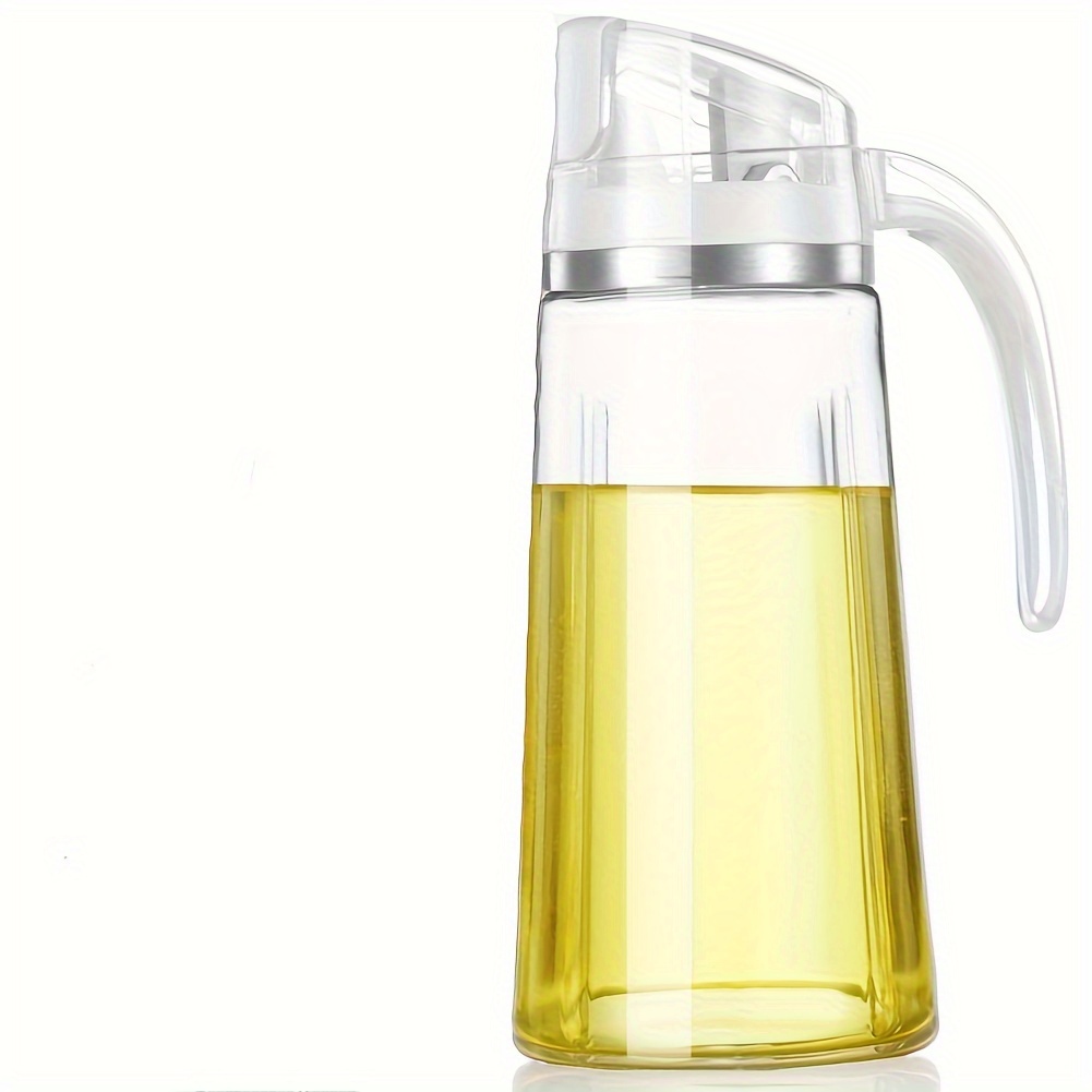 

Auto Flip Olive Oil Dispenser Bottle, 20 Oz Leakproof Condiment Container With Automatic Cap And Stopper, Non-drip Spout, Non-slip Handle For Kitchen Cooking White