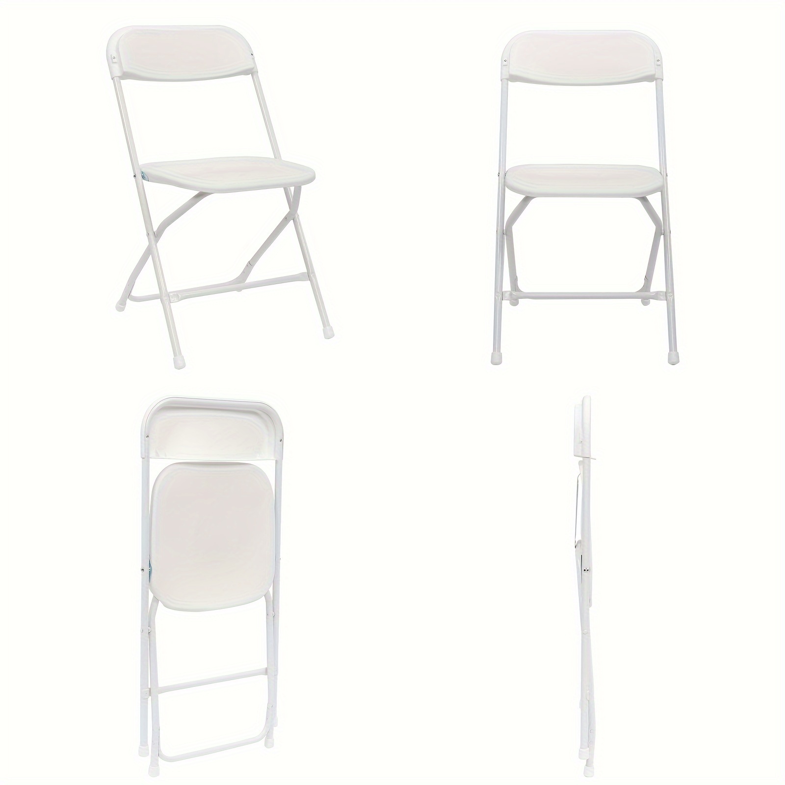 TEMU Set Of 10 Classic Plastic Folding Chairs For The Garden In White And Black