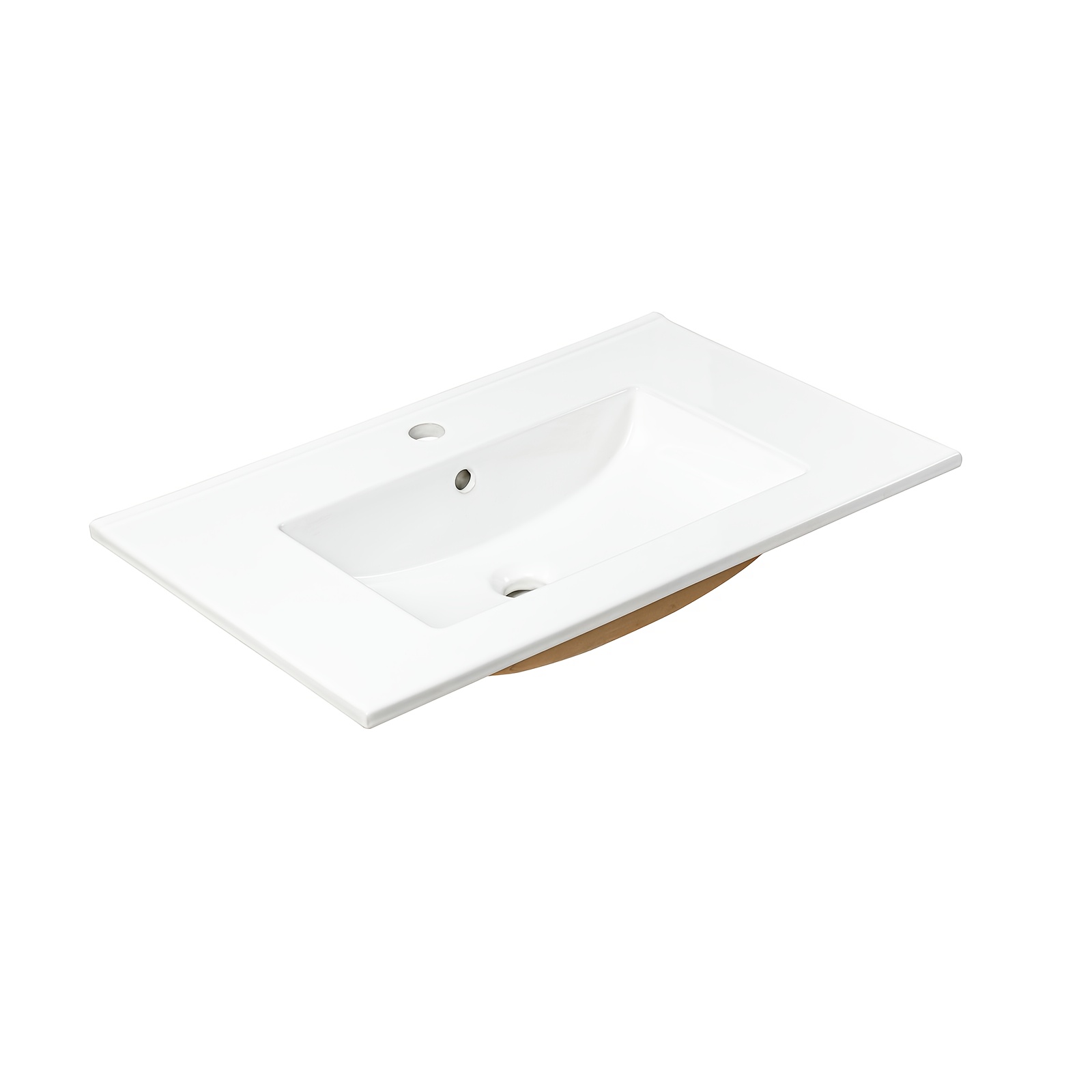 Image of 70 Cm Square Ceramic Wash Basin, Built-in Bathroom Sink Suitable For Bathroom And Guest Toilet, Wash Basin With Tap Hole And Overflow
