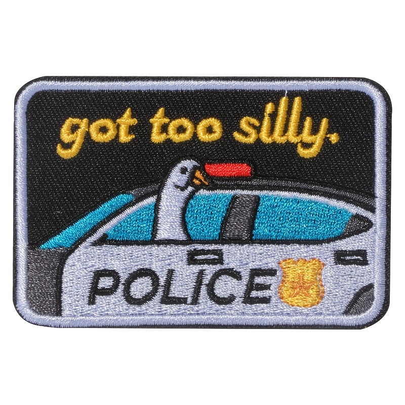 1pc "got Too Silly" Goose Embroidered Patch, 3-inch Iron-on/sew-on, Humorous Diy Fabric Applique For Hats, Clothes, Backpacks, Jeans - Multicolor, Ideal Gift For S & S, Sewing Accessories