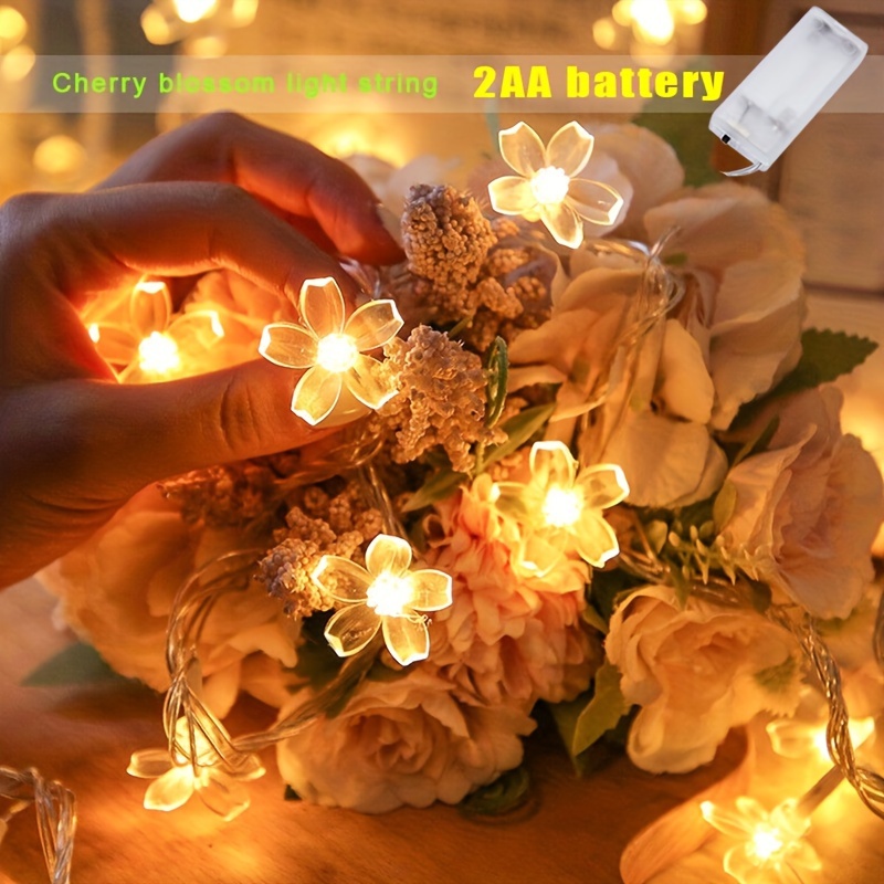 Battery-Operated Cherry Blossom String Lights for Decor