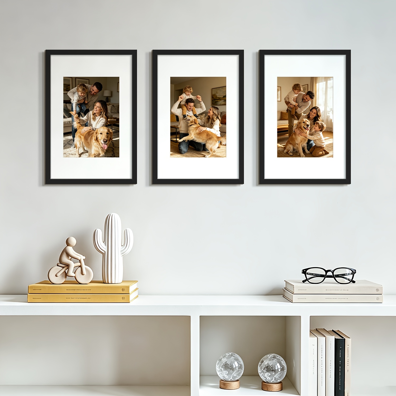 TEMU 3-pack 11x14inch/27.94x35.56cm Frames, Black 11x14inch/27.94x35.56cm Picture Frames, Wall Hanging Photo Frame, Wall Mounting Display For Home,