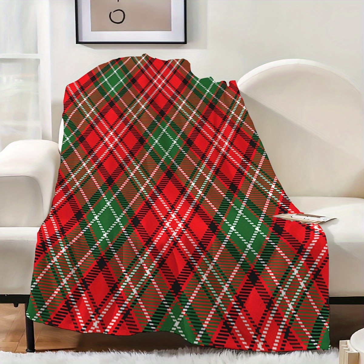 

Cozy Christmas Red Throw Blanket - Soft Flannel, Machine Washable, Couch, Bed, Office & Travel - Ideal Holiday Gift For , Best For Christmas