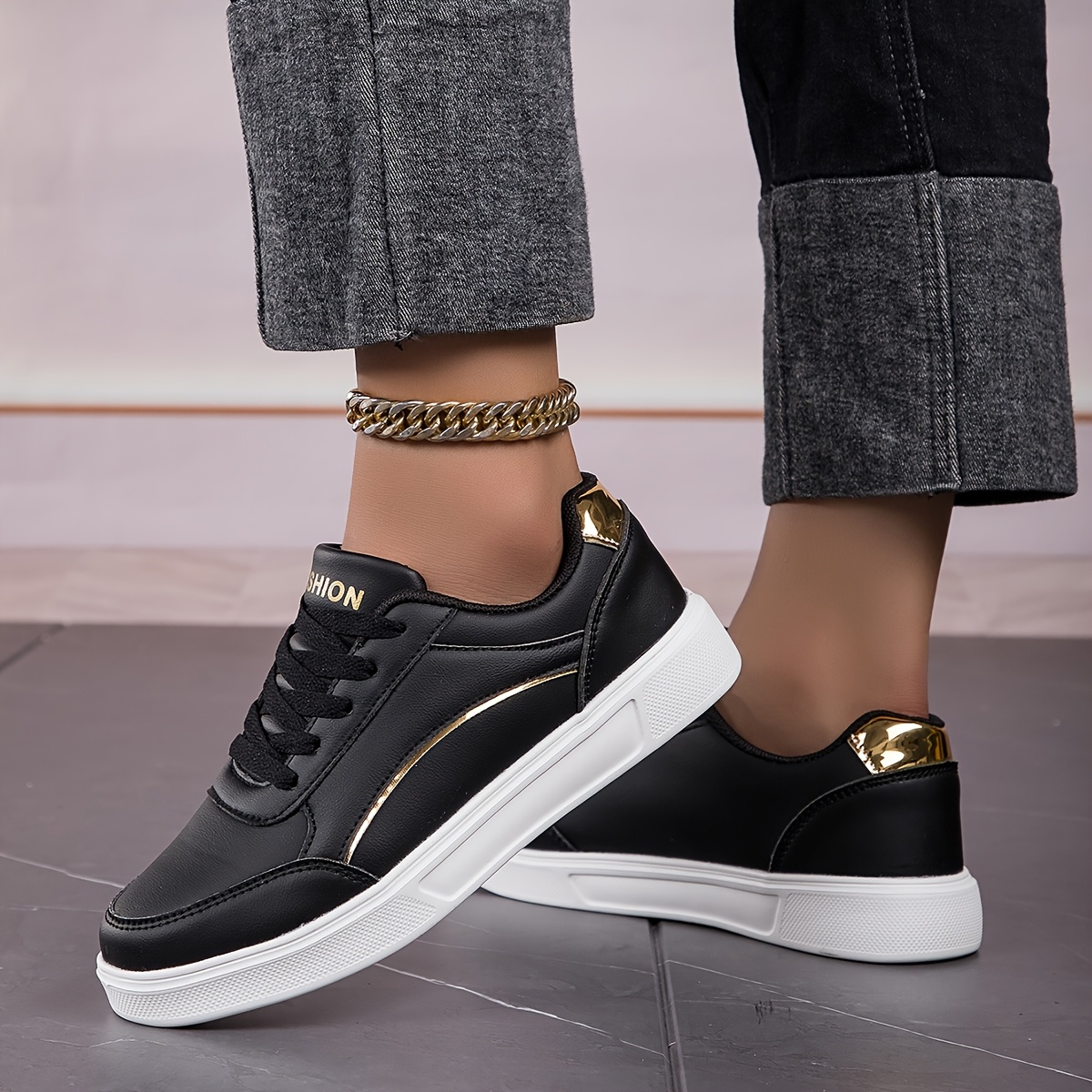 Women'S Casual Sports Shoes, Fashionable And Versatile, Thick-Soled Height-Increasing White Shoes, Low-Cut Lace-Up Travel Shoes, Women Shoes, Sneakers