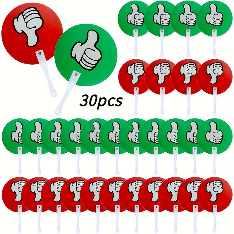 Image of 30pcs Double-sided Paddles Suitable For Classroom, Teacher Interactive Activities, Durable Plastic Thumbs Up Signs For Meetings, Performances, And Responses