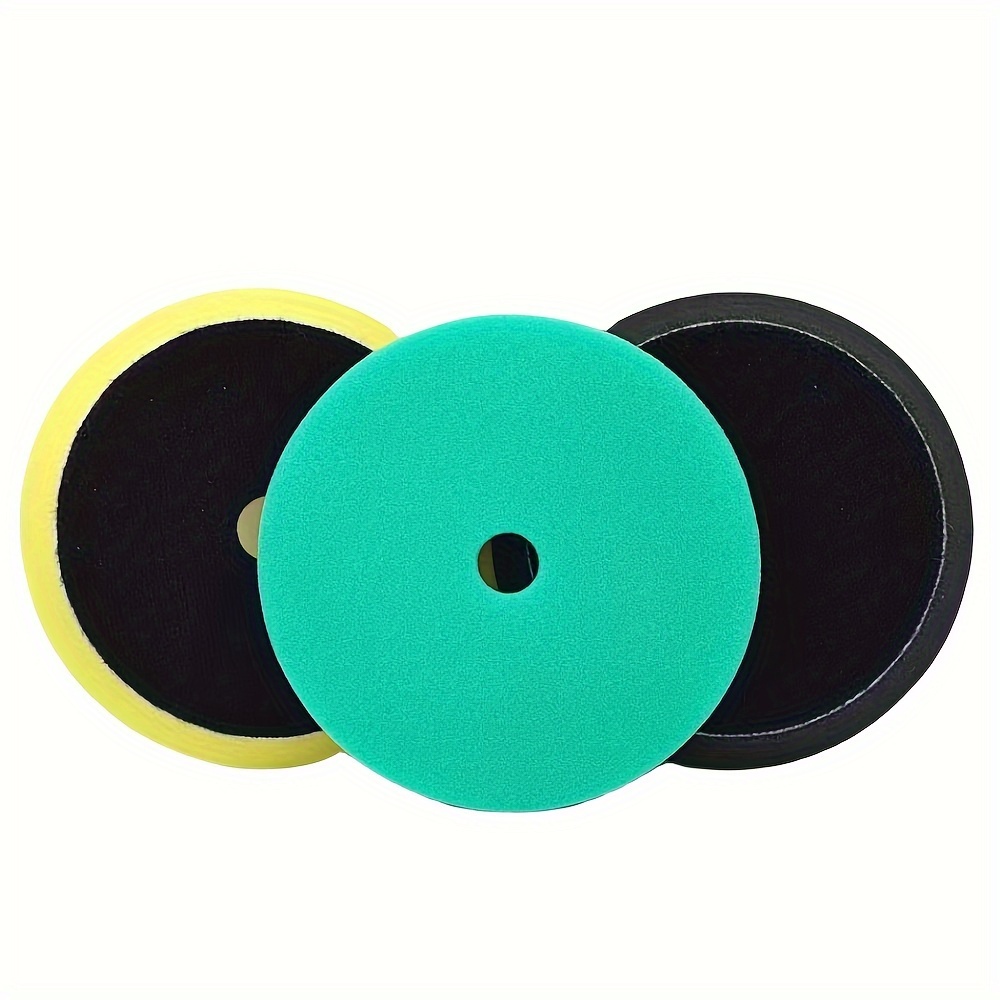 

3pcs 5-inch Hardened Car Polishing Sponge Set, 5-inch Track , Self-adhesive Wax Polishing Sponge Pad