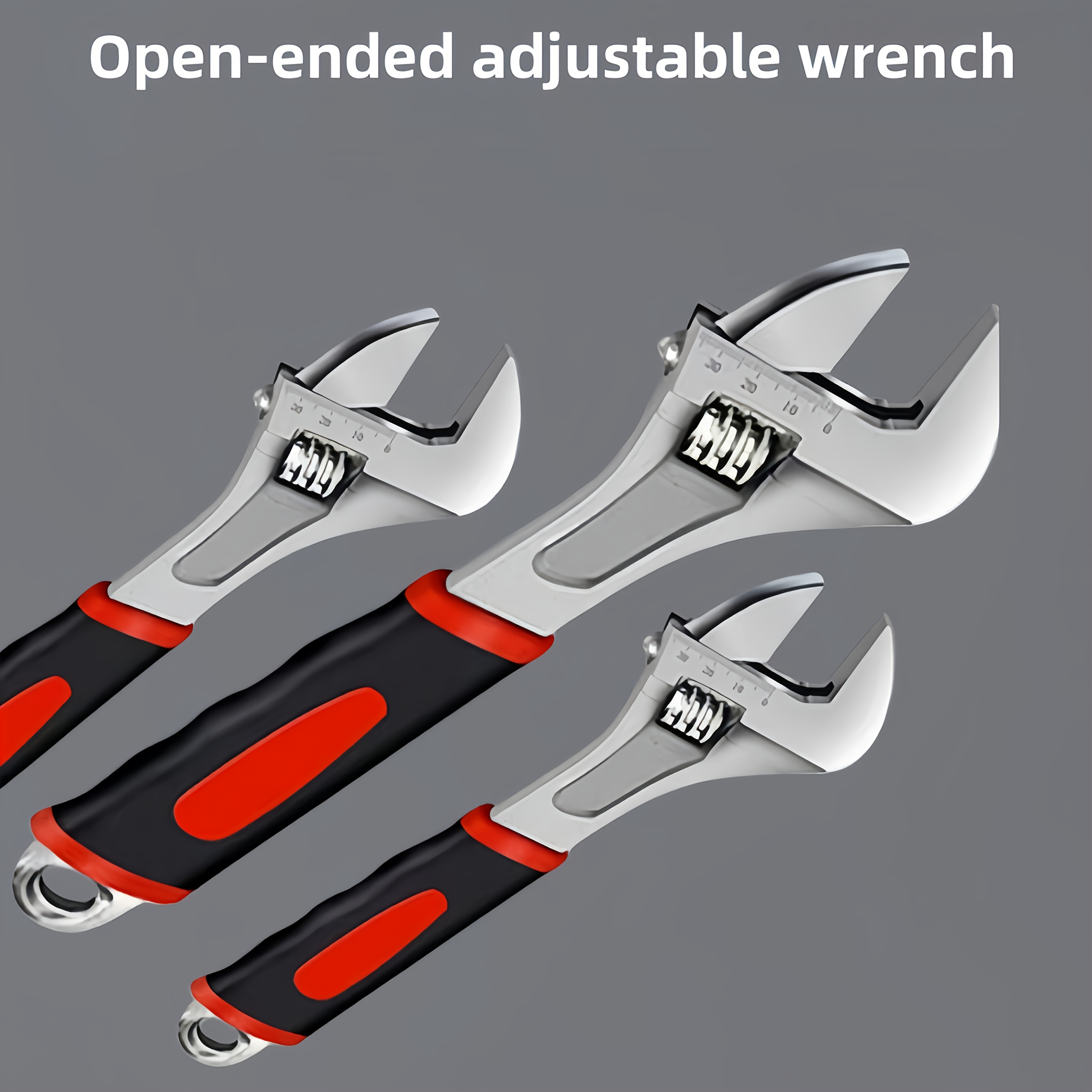 

6/8/10/12 Sizes Steel Adjustable Wrench, Open-ended Tool With Adjustable Handle, For Diy And Mechanics