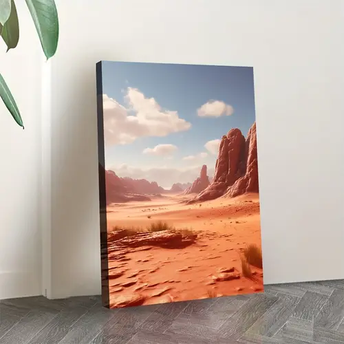 1pc wrapped canvas wooden frame red mountains sky high definition painting art print style with kitchen picture wall decor bedroom decor for home office bedroom living room bathroom restaurants