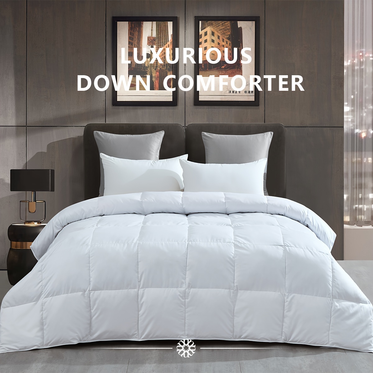 Luxurious Soft Goose Down Comforter And Duvet White And Gray Down Duvet Insert - Luxurious Hotel Bedding Comforters Fluffy And Warm