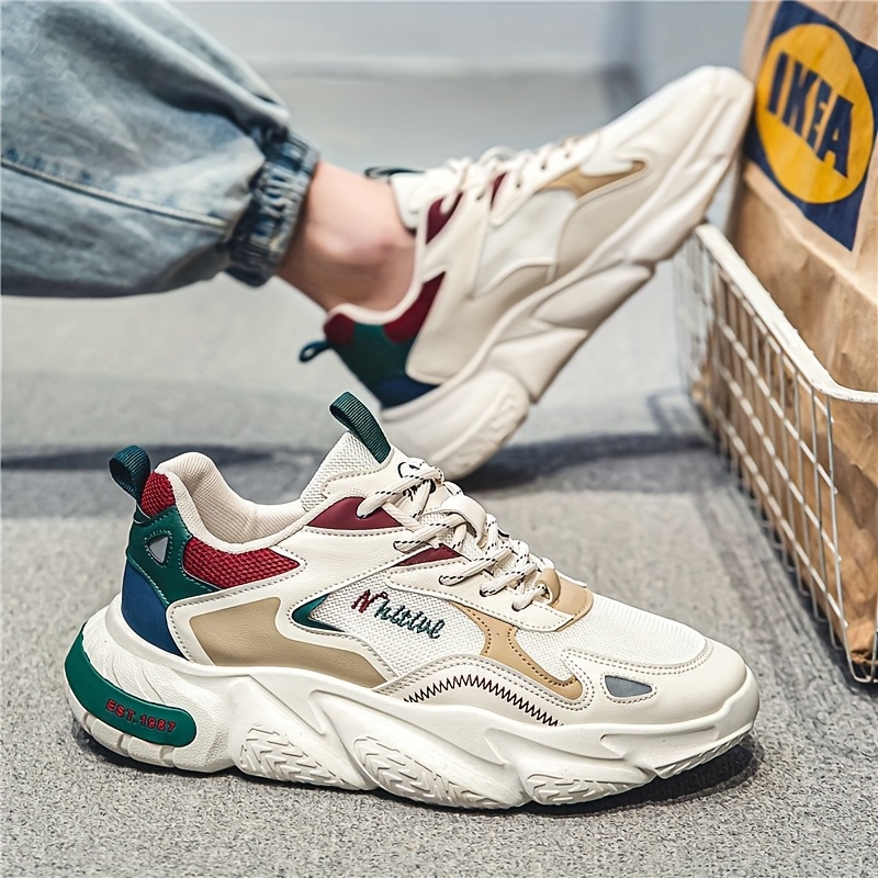 Zapatillas Deportivas Minimalistas para Hombre, Transpirables y Antideslizantes, Ideales para Primavera y Verano, Bloque de Colores, Zapatillas de Running para Todas las Estaciones, Cómodas para Actividades al Aire Libre y Camping, con Malla