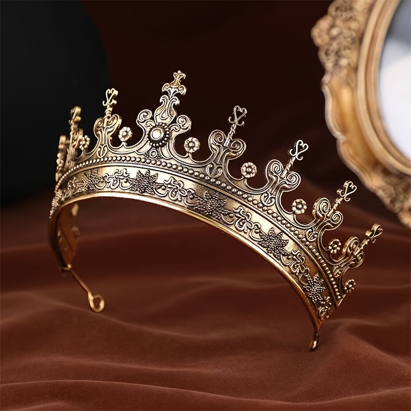 TEMU 1pc Men's Crown, Medieval Crown, Medieval Renaissance Men's Costume, Prince Crown, Birthday Crown, Birthday Ball Halloween Costume, Role-play