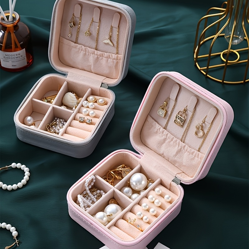 jewelry boxes watch tabletop suede classic   polished zipper best for christmas   thanksgiving Product details 5