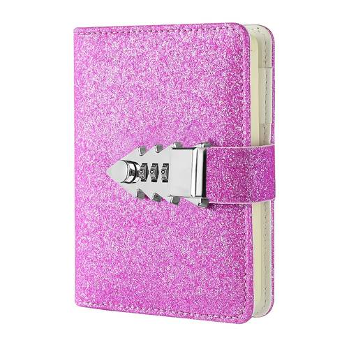 with tree shaped lock shiny pu leather notebook for women girls combination lock diary for daily writing back to school gift a6 size
