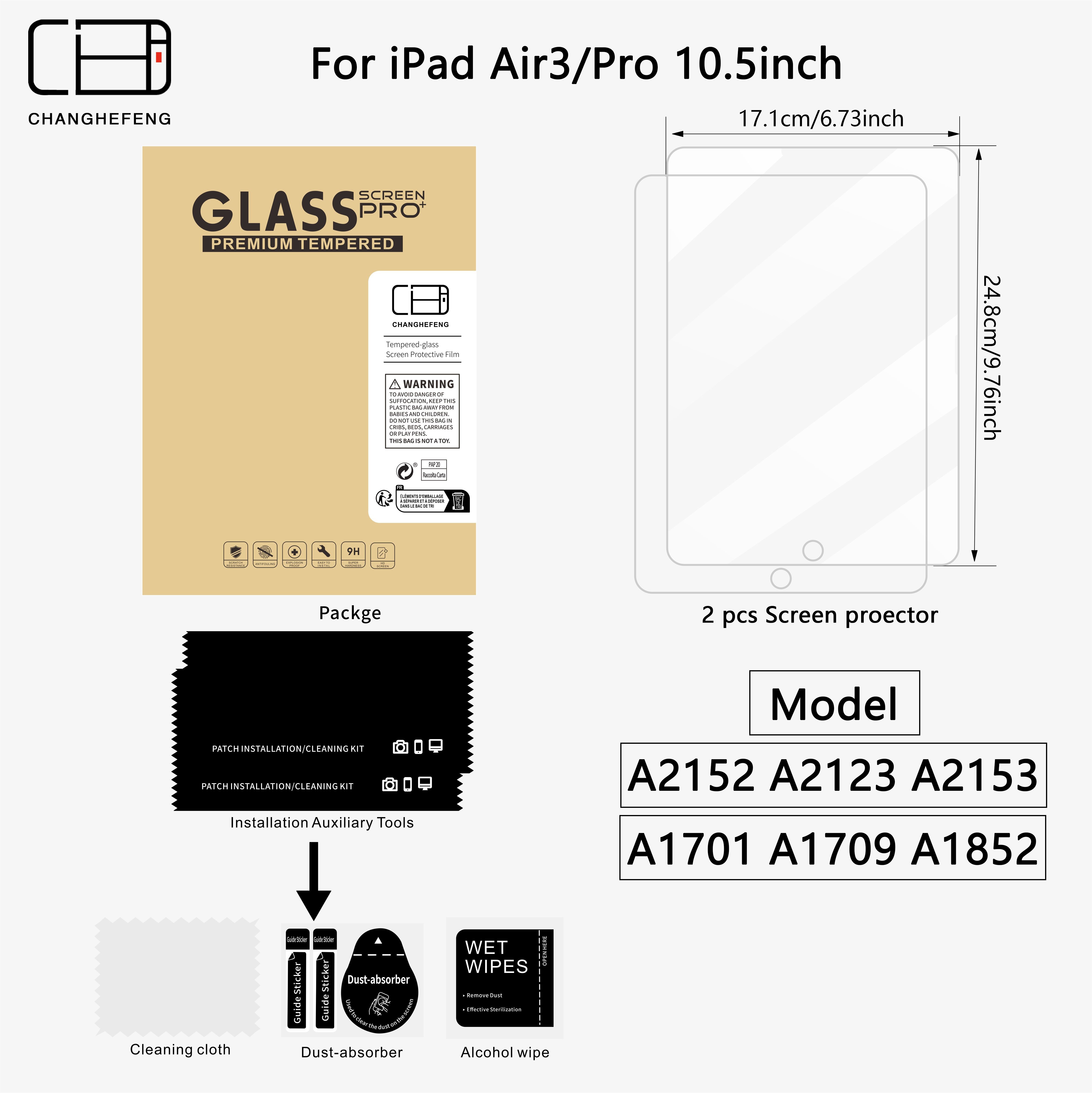 This Is a Pack of 2 Tempered Glass Screen Protectors for Ipad Models Including The 11Th, 10Th, 9Th, 8Th, 7Th, 6Th, 5Th, Air 7, Air 6, Air 5, Air 4, Air 3, Mini 7, Mini 6, Mini 5, And Mini 4 (2018/2020/2019/2020/2022/2023/2024/2025) Pro/Air (7.9/8.3/9.7/10.2/10.5/10.9/11) Inches, Offering Scratch Resistance, 9H Hardness, And High Definition Clarity.