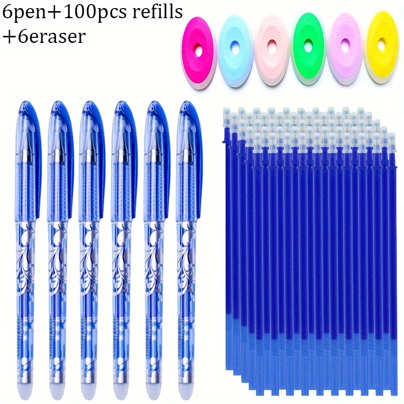 

112pcs Erasable Gel Pen Set With Refills - 0.5mm , Washable Grip, Assorted Colors - Ideal For Office & School Use