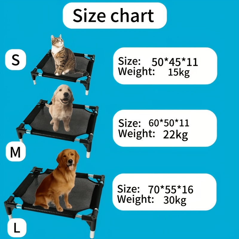 TEMU ペットキャンプ用ベッド/犬・猫用オールベッド/頑丈で涼しく防湿・通気性のあるハンタイル犬用ベッド/小型・中型・大型ペット向け各種サイズ展開/取り外して洗えるポータブル犬用ベッド/丈夫なメタルフレーム犬用ベッド/愛するペットの最高の相棒