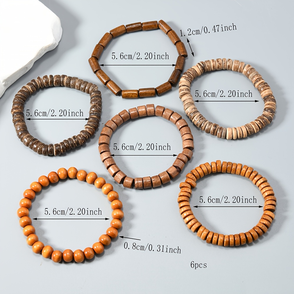 Multi-Layer Stackable Coconut Shell Bracelet Set