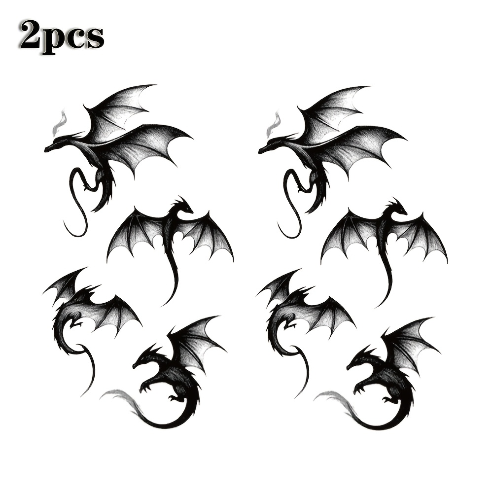 TEMU 2 piezas de pegatinas de tatuajes temporales impermeables de , diseños de de fantasía minimalistas, corporal para cuello, muñeca, brazo, , de