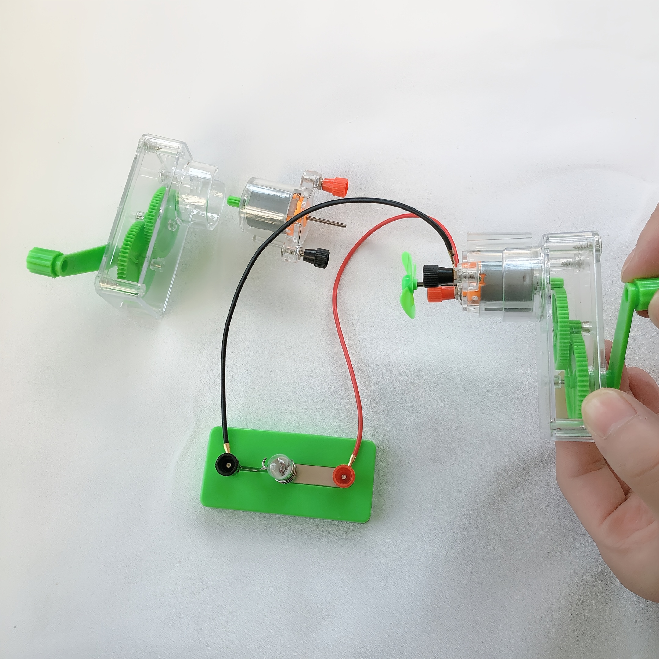 

Hand-cranked Generator Lights Up Small Bulb Physics Experiment Equipment Experiment Set