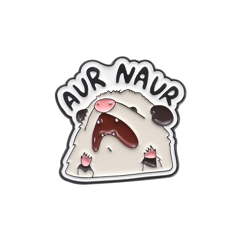 Qihoo Funny Animal Enamel Pin Brooches With Vibrant Colors - Adorable Possum Screaming Design, Perfect Gift Idea For