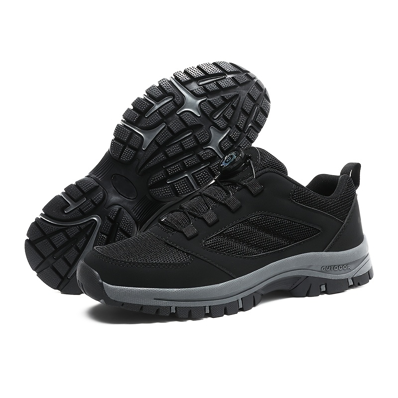 Men's Outdoor Casual Hiking And Mountaineering Shoes, Comfortable And Breathable With Rotating No-tie Design, Thick-soled Tpr Hiking And Travel Sneakers