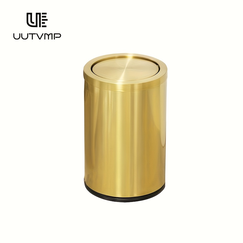 Stainless Steel Trash Can For Home, Living Room, Kitchen, And Bathroom, High-end Luxury Toilet Wastebasket With Lid, Quiet Opening And Closing, -top, Sealed And Odor-proof
