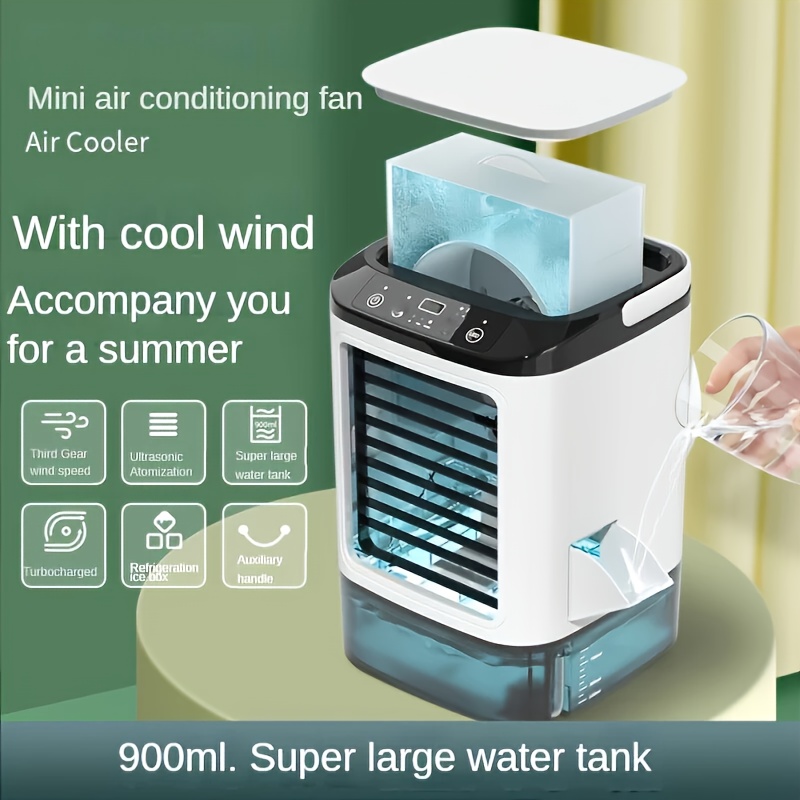   in  ! Mini Portable Cooling USB Air Conditioner Fan/Humidifier -   25Db, 900Ml Water Tank - 6-Hour Timer, Suitable for Home/Office/  | Instant Cooling, Ideal for Holiday Gifts