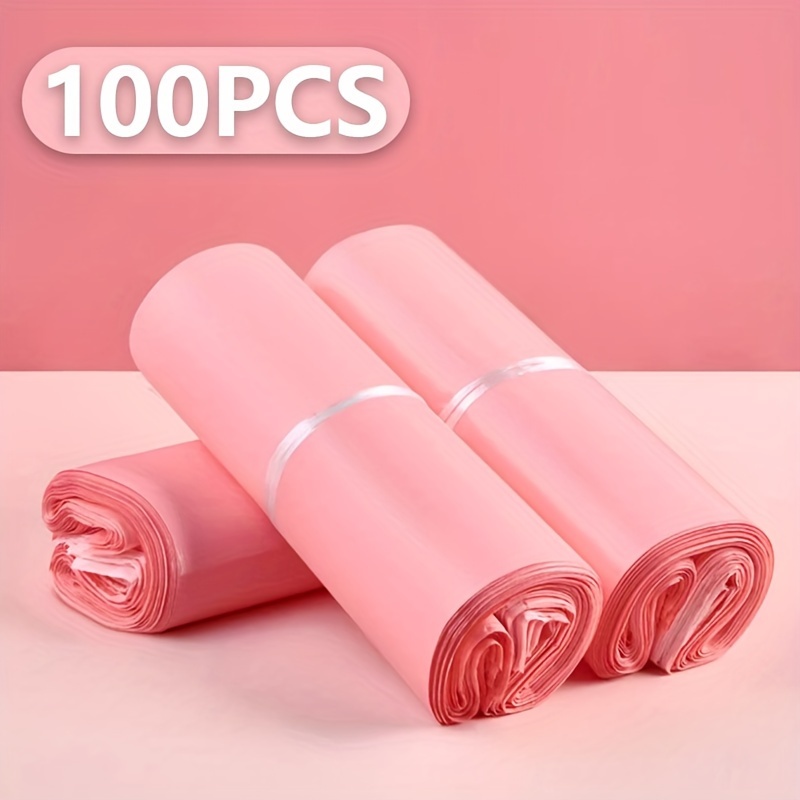 

100pcs Pink Waterproof Mailers - Pet Poly Envelope Bags For Use, Clothing Storage & Shipping