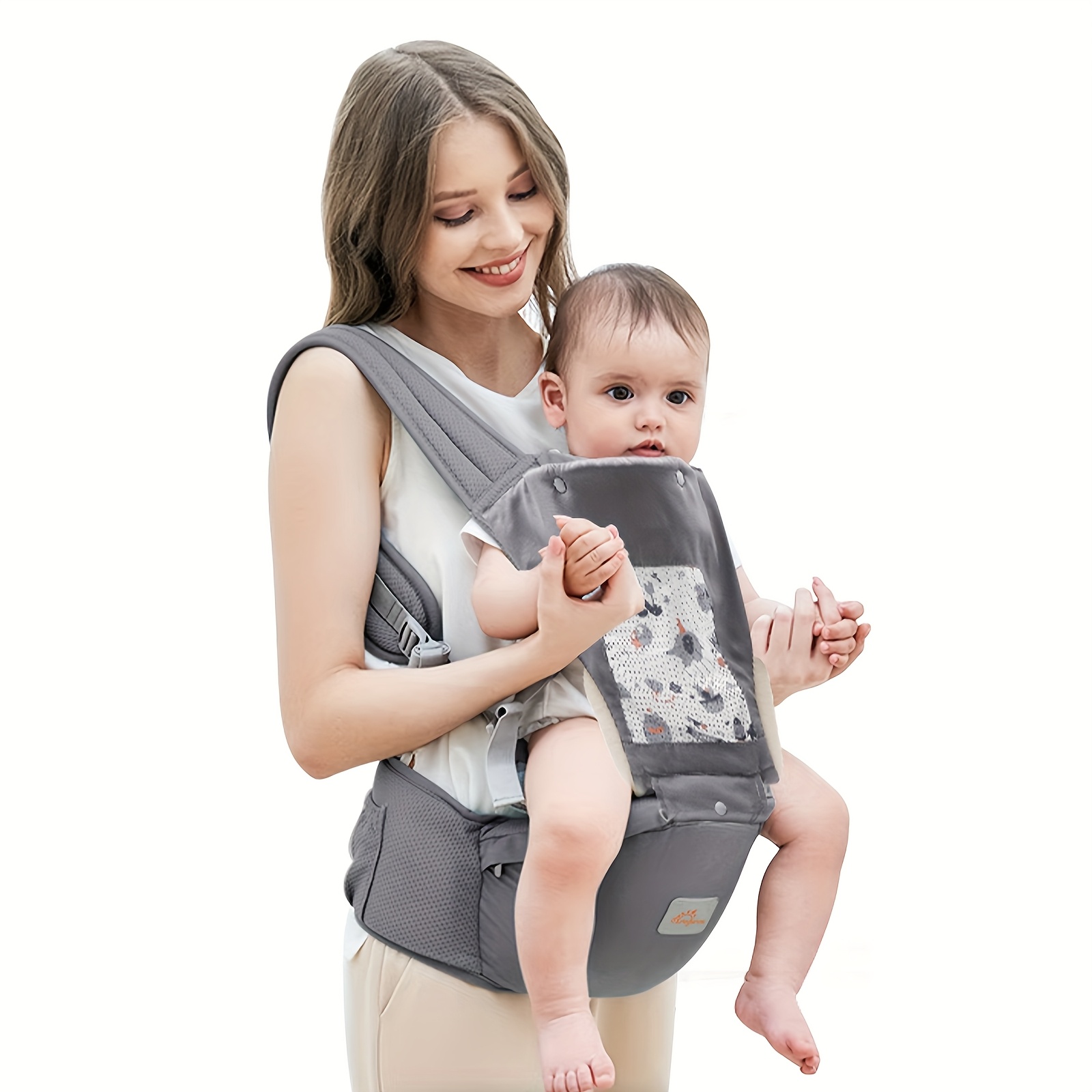 TEMU Baby Carrier Newborn To Toddler, Toddler Carrier With Hood & Extra Safety Belt All & All Position Carrier, Hip Carrier For Baby For
