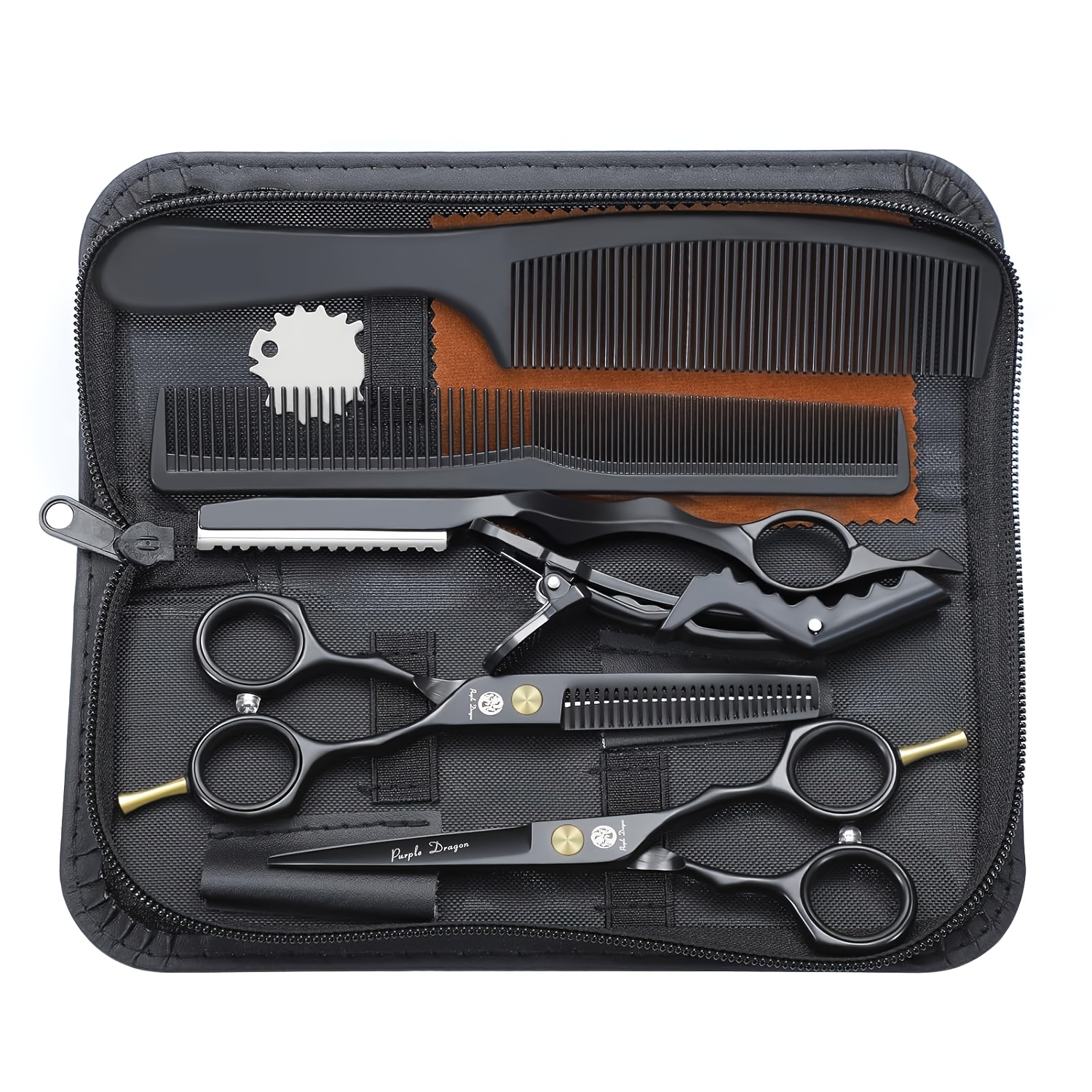 9pcs/set 5.5 Inch Professional Hairdressing Scissors Set, Perfect Haircut For Men And Women, For Barbers/ Hairdressing/ Beginners (rose Golden)