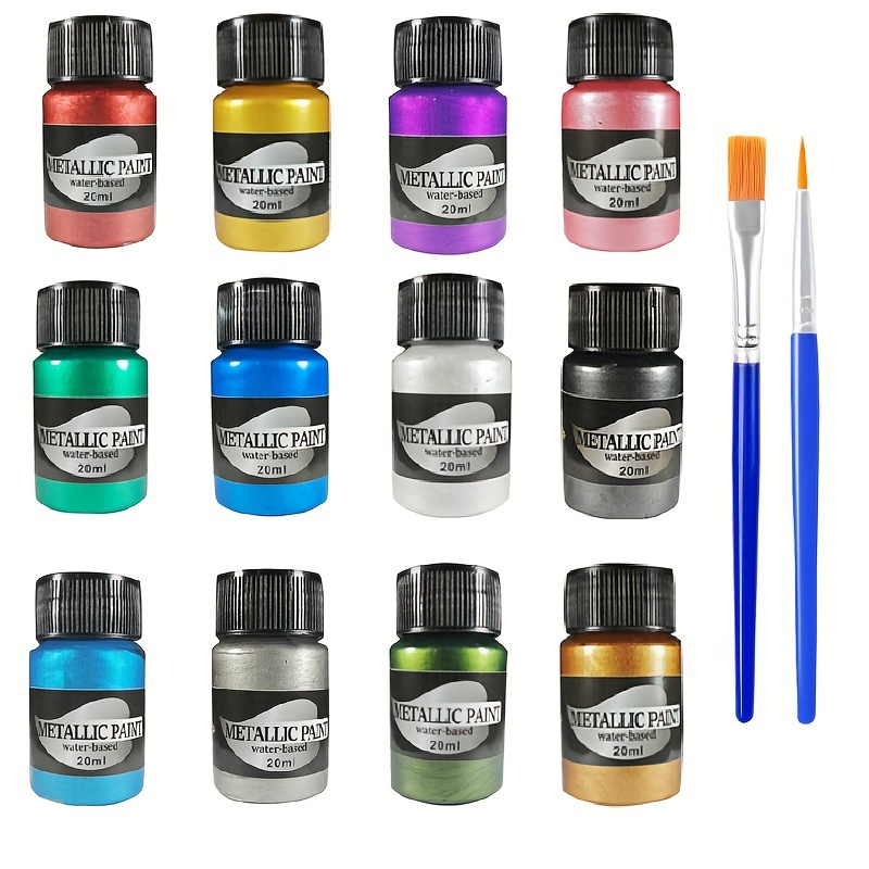 

Set, 12 , , Non-toxic Propylene Pigment, In 20ml Bottles Brushes, For , Wood, Ceramics, Stone - Includes Accessories