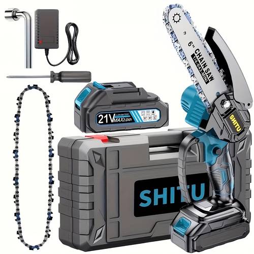 item picture mini cordless chainsaw lightweight portable handheld electric tree cutter with splash lock rechargeable battery and safe trimming for quick cutting of tree branches courtyard household and for men
