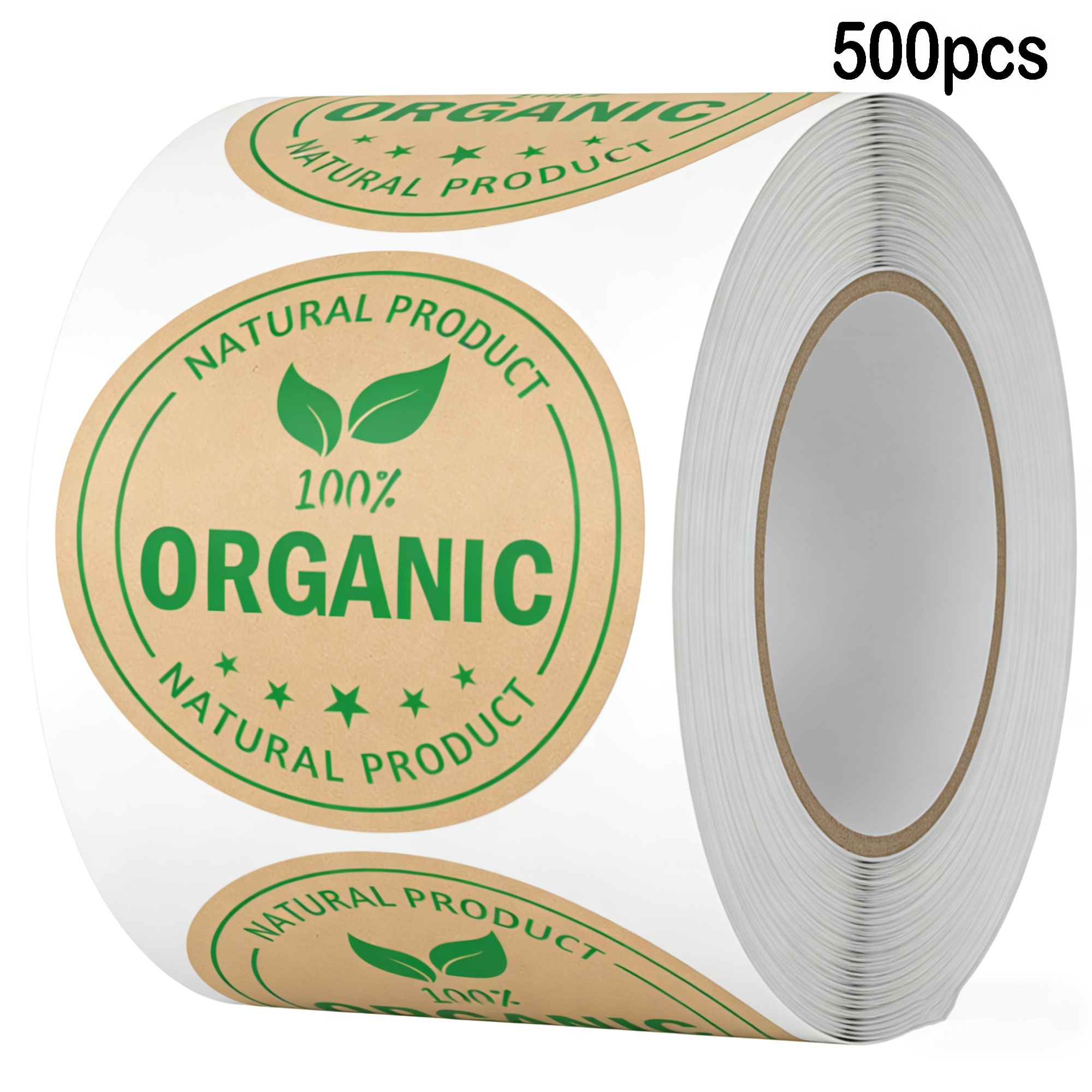 TEMU 500pcs Natural Product Sealing Stickers Made Of Paper, Round Handmade Gift Packaging Labels, Label Stickers, Food Rotation Labels
