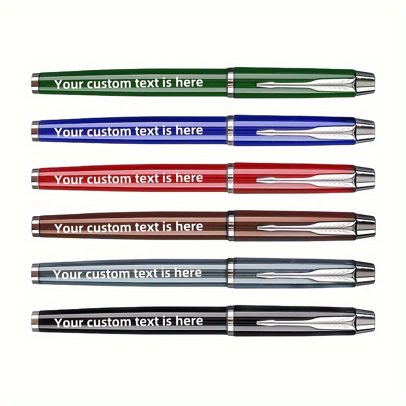 7pcs Green Personalized Pen Set Sleek Tools With Business Logo Custom ...