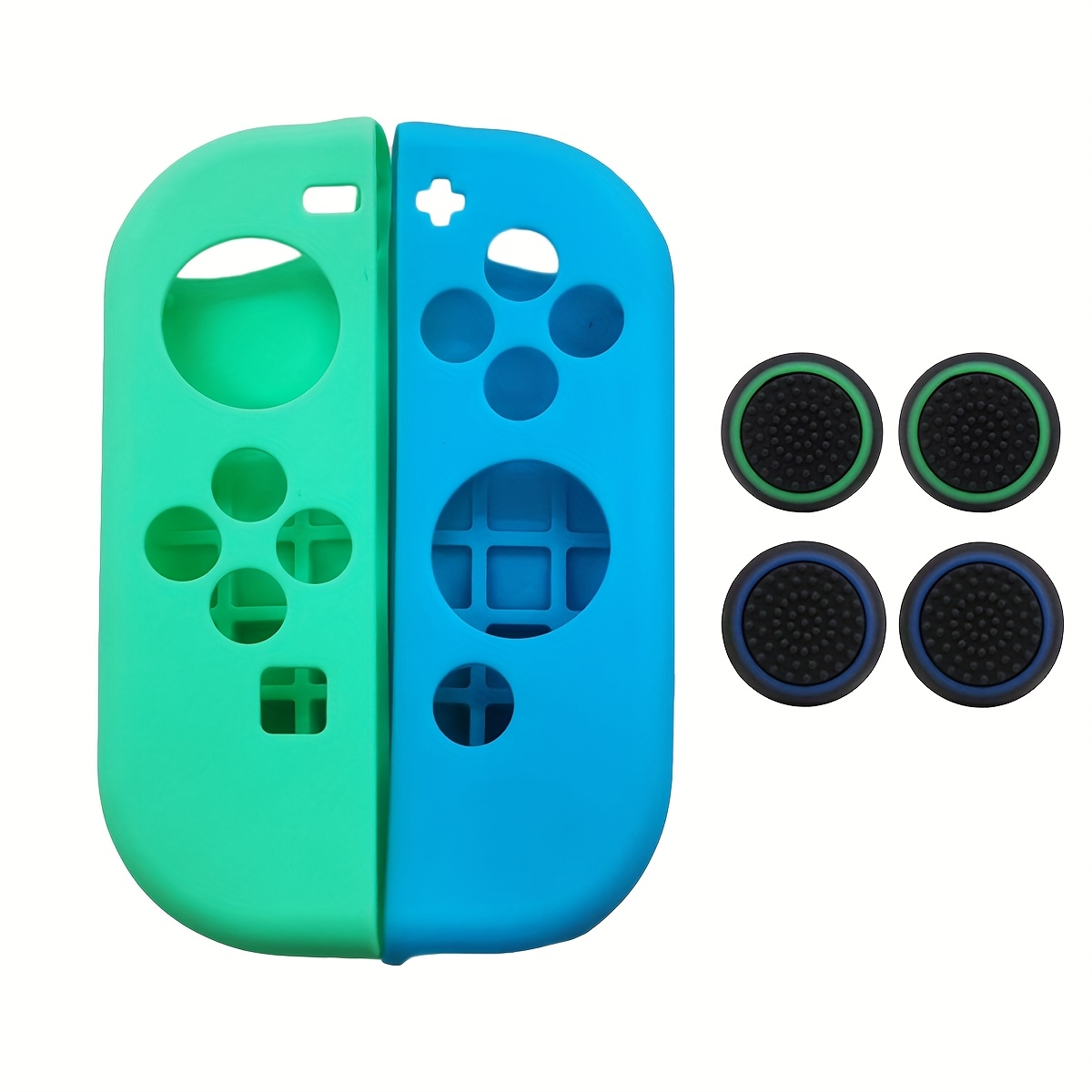 Ovitek za Switch Joy-Con krmilnike, 2 kosova snemljive zaščitne torbice + 4 pokrovčkov za palčke, odporen na padce, odporen na pritisk, odporen