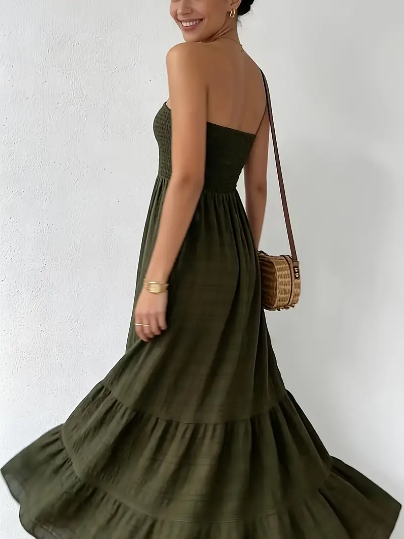 an elegant army green strapless dress women featuring a - Temu New Zealand an elegant army green strapless dress women featuring a - Temu New Zealand