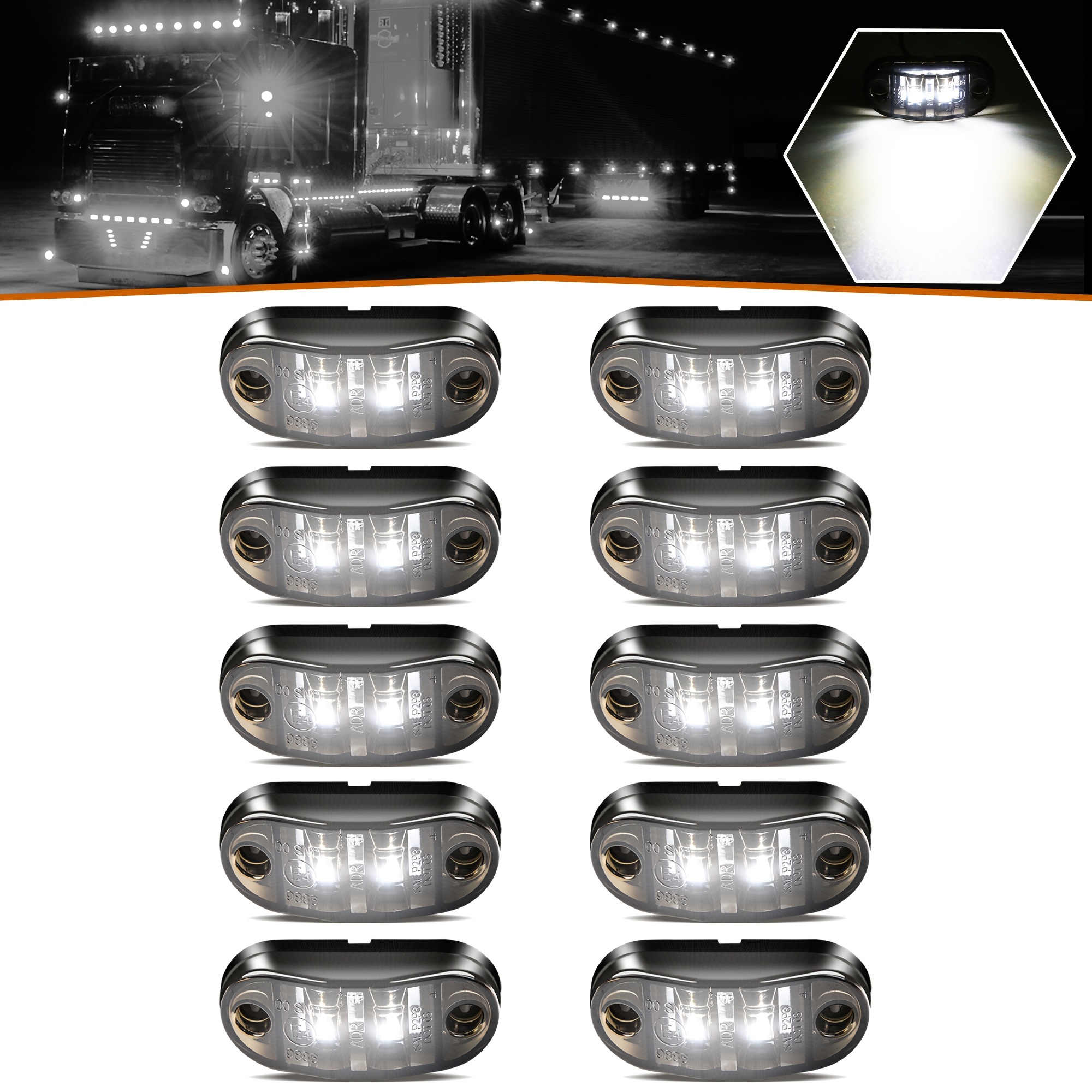 10pcs Universal LED Front Rear Side Indicator Marker Light Bulb