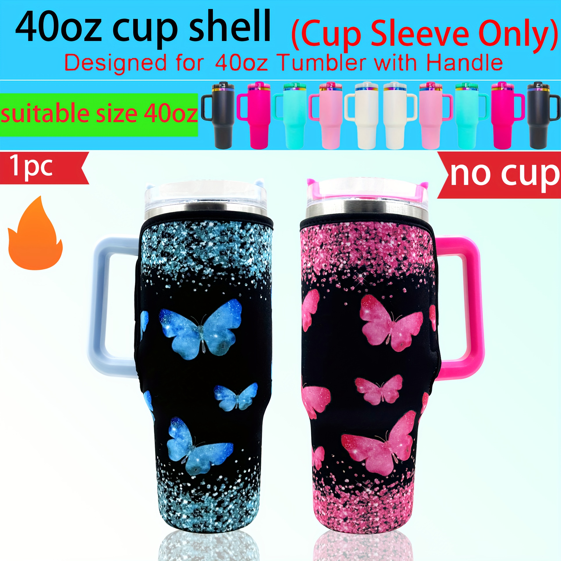 TEMU 1pc 40oz Tumbler Cup Sleeve, Neoprene Insulated Cup Cover, Anti-fall Protective Cover (only Cup Cover)