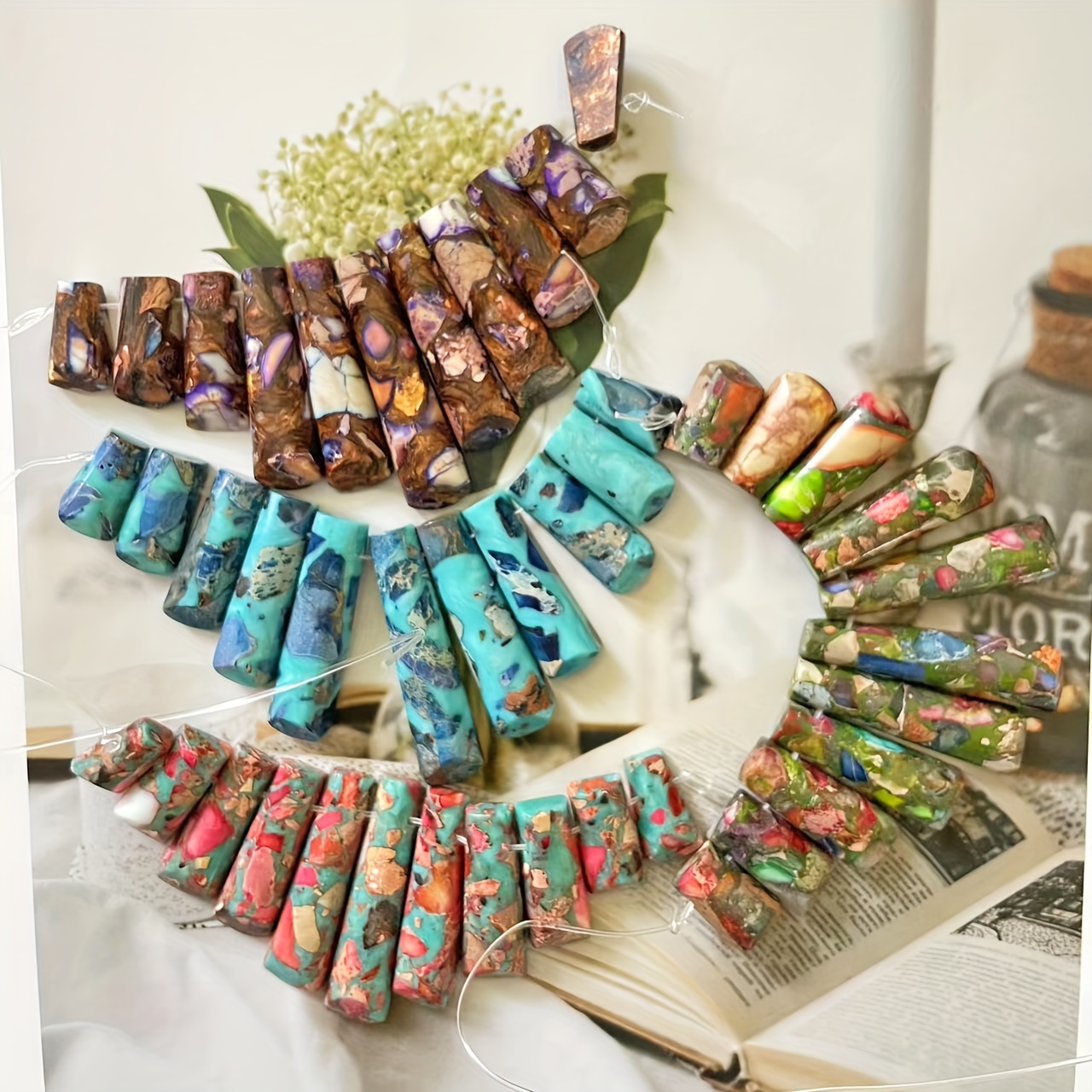 

Bohemian Fashion Loose Beads 11 Pieces Fashion Charm Set Handmade Diy Ladies Summer Necklace Accessories Couple Gift