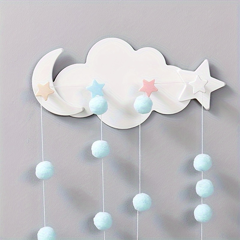 DIY Cloud Moon Wall-Mounted Hooks for Room Decoration