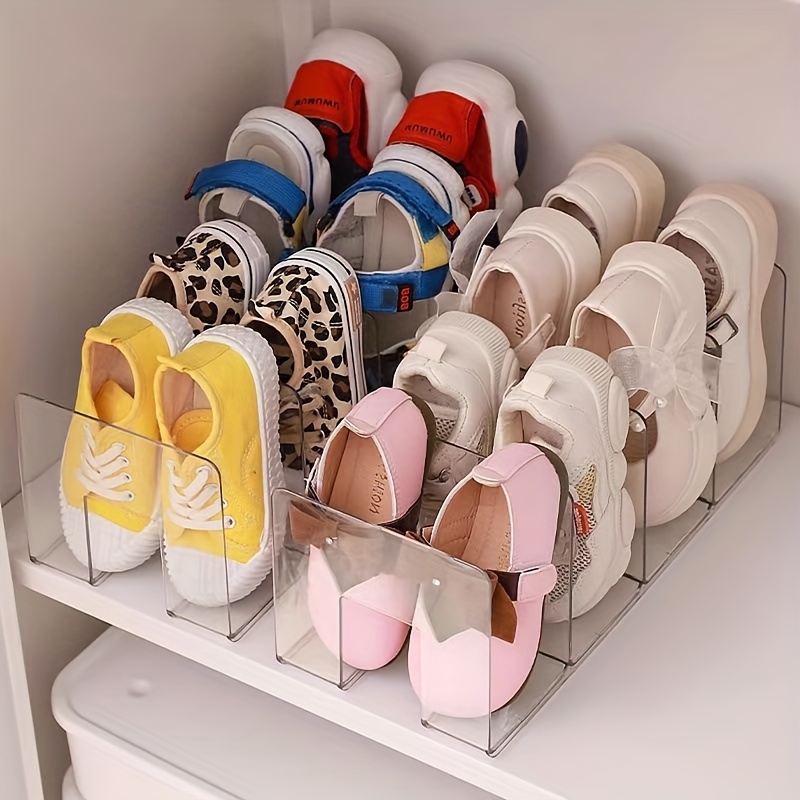 Pink Furniture 4-Tier Pink Shoe Rack Holds Pairs, Stackable
