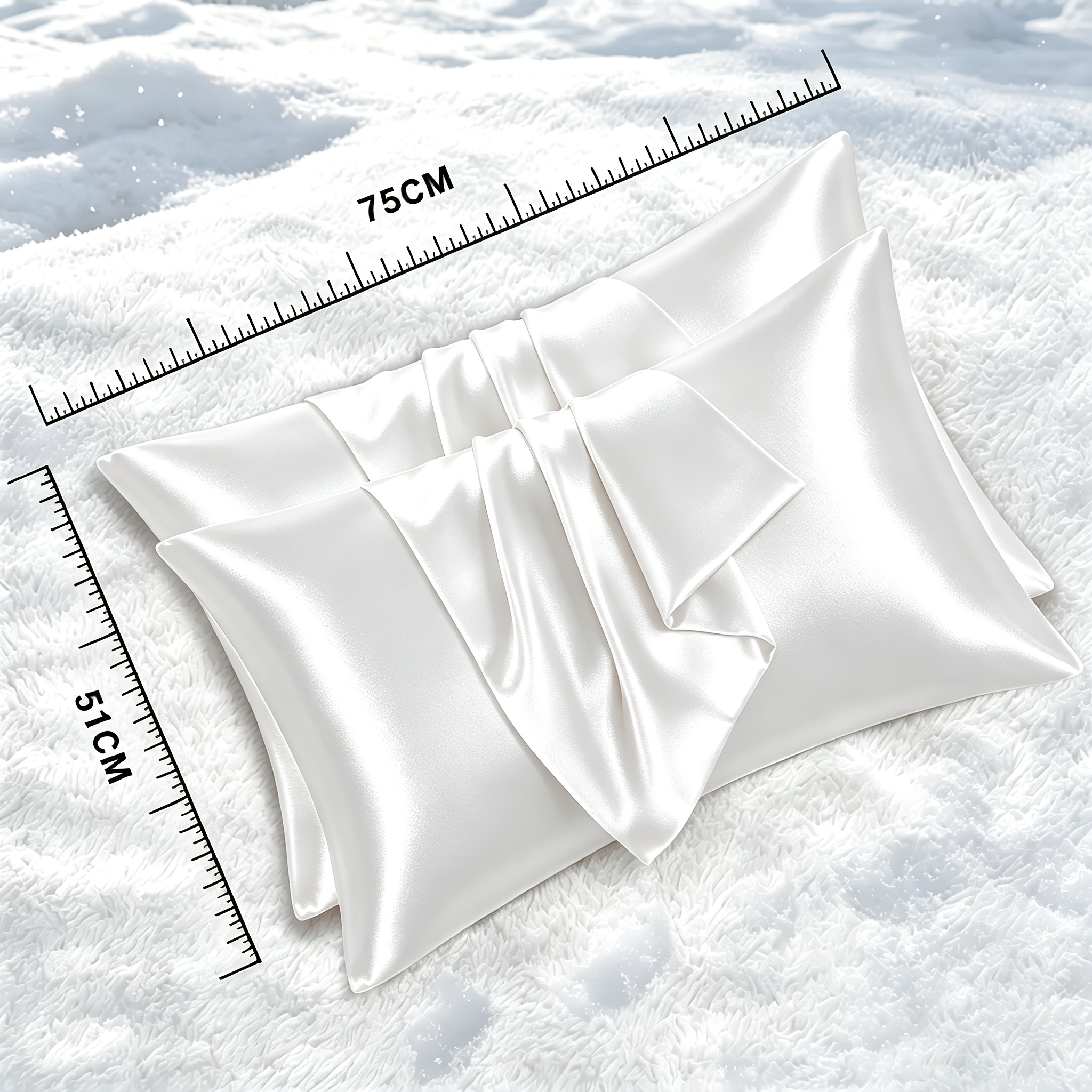 TEMU 2pcs Luxurious Satin Pillowcases For Dry Hair And Skin - And Smooth, Cooling And Breathable Pillow Covers, Envelope Closure, Machine Washable &