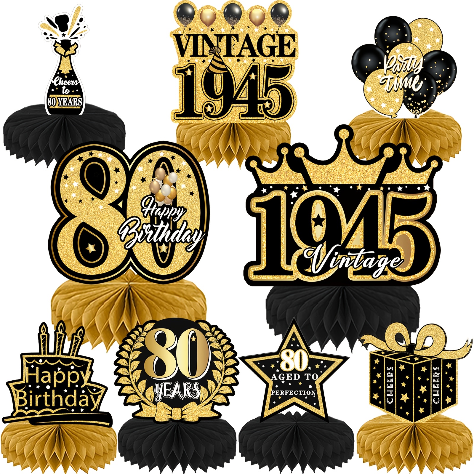 Wooden Happy Birthday Cake Topper - Double-Sided Cursive Script, Reusable Party Decoration For Cakes (Man, Woman, Baby Shower)